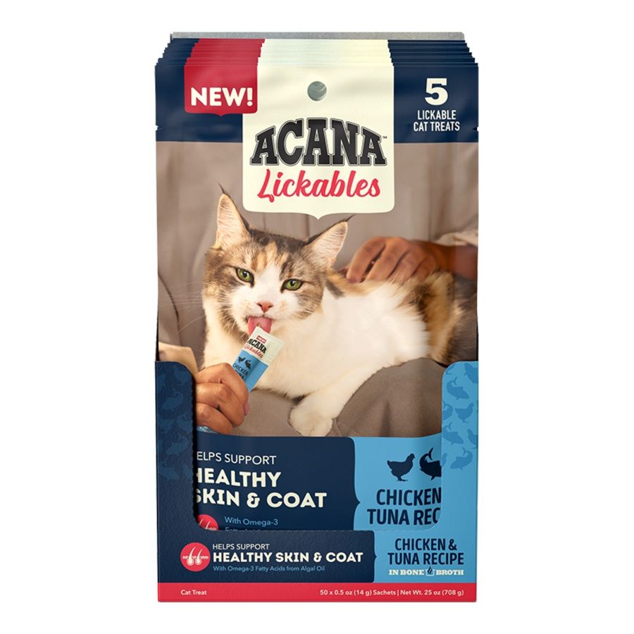 Acana Cat Lickables Skin &amp; Coat - Chicken &amp; Tuna 5 Pack 2.5oz