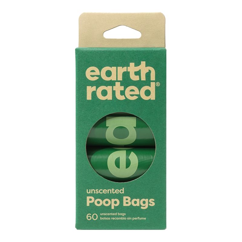 Earth Rated Unscented Poop Bags - 4 rolls, 60 bags