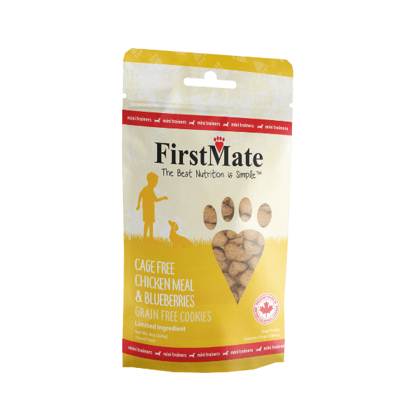 FirstMate Cage Free Chicken &amp; Blueberries Mini Trainer Treats 8oz