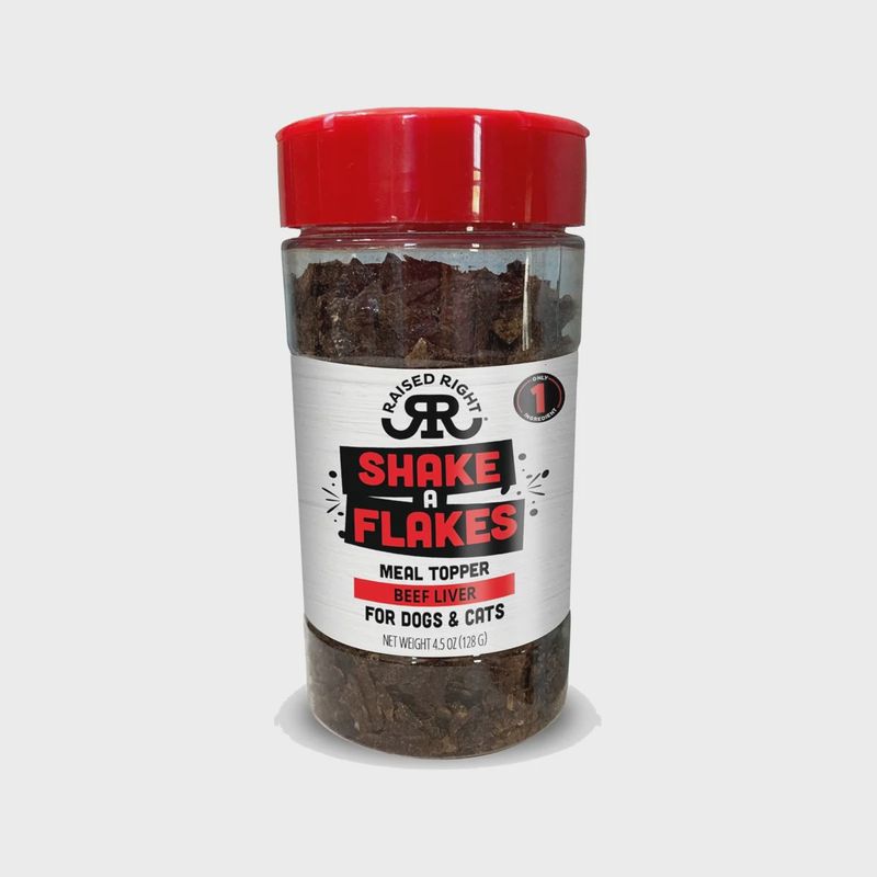 Raised Right Shake -A- Flakes Beef Liver Meal Topper 4.5oz