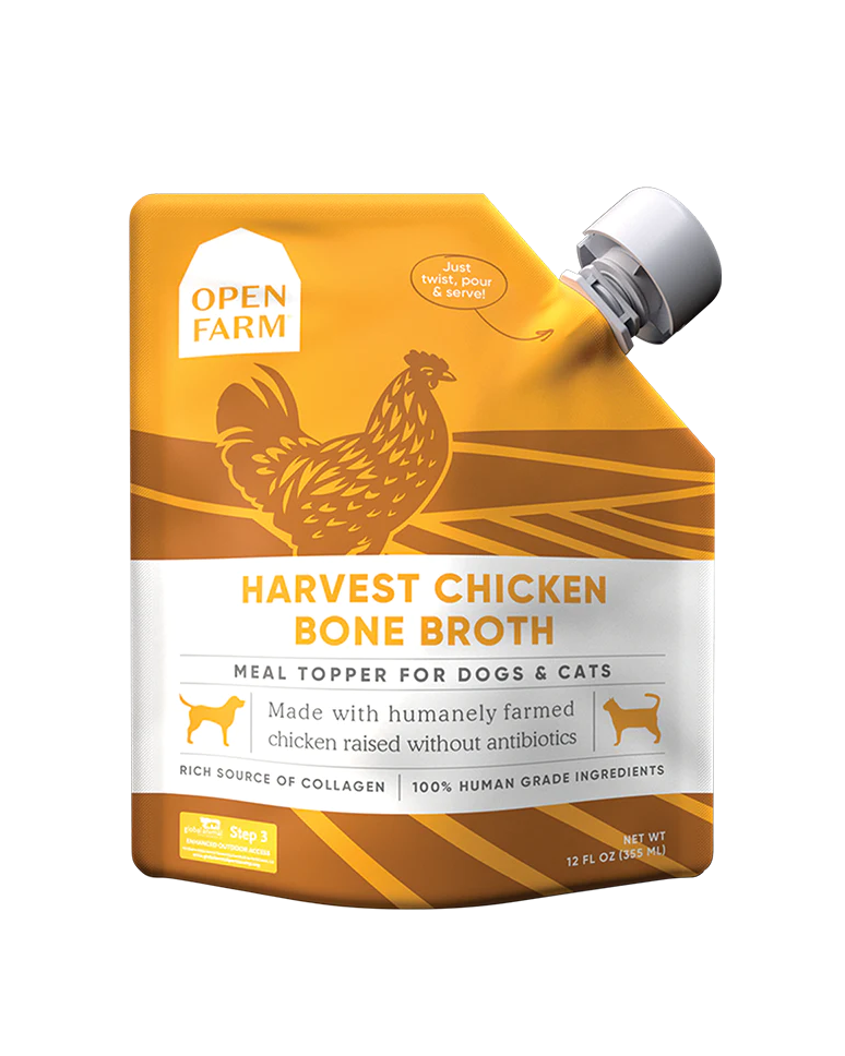 Open Farm Harvest Chicken Bone Broth for Dogs &amp; Cats, Size: 12oz