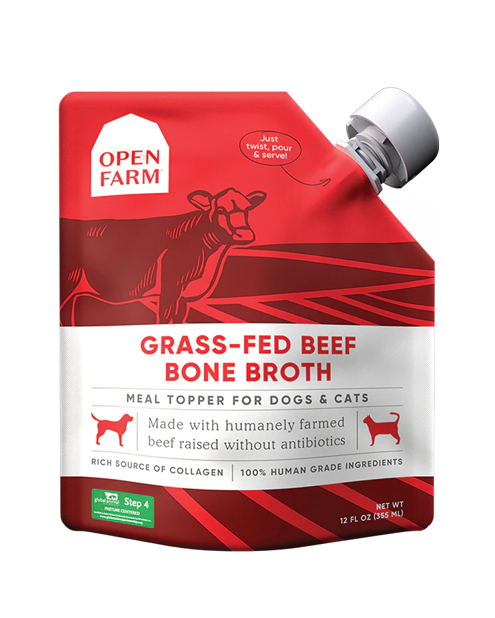 Open Farm Grass-Fed Beef Bone Broth for Dogs &amp; Cats, Size: 12oz