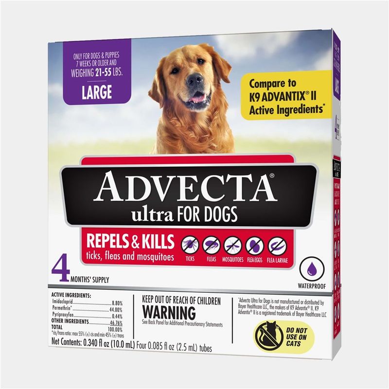 Advecta Ultra LG Dog 21-55lbs 4 Pack Flea &amp; Tick