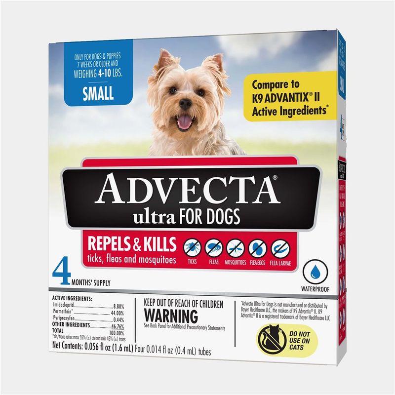 Advecta Ultra SM Dog 4-10lbs 4 Pack Flea &amp; Tick