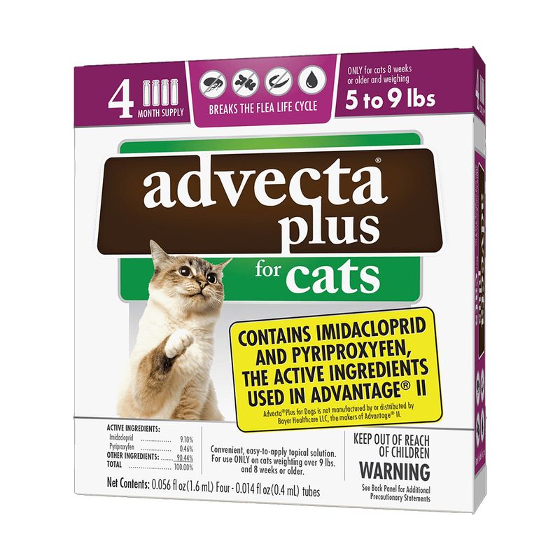 Advecta Plus SM Cat 5-9lbs 4 Pack Flea &amp; Tick