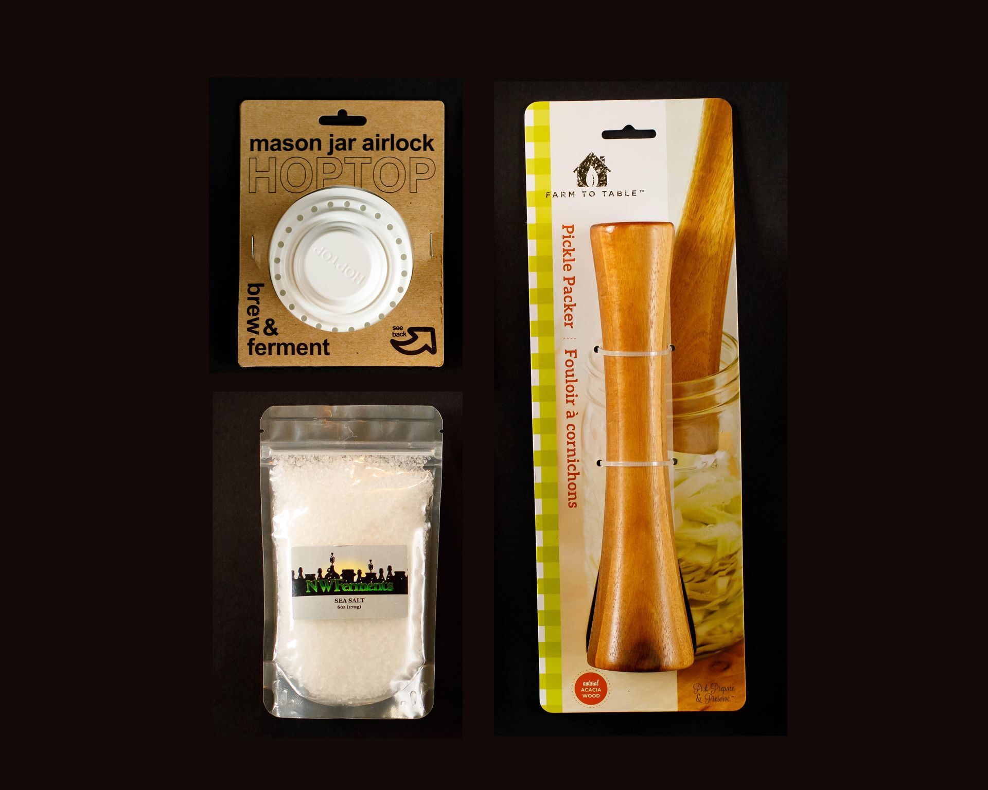 Vegetable Pounder, Airlock and One Salt