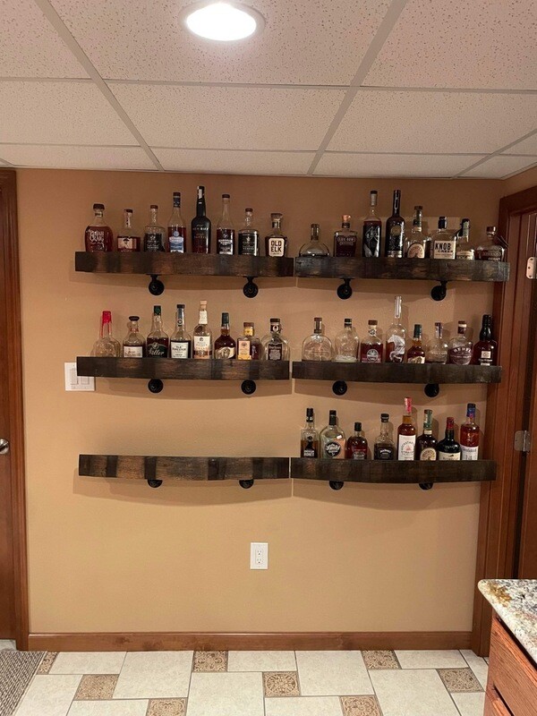 Barrel Stave wall shelves