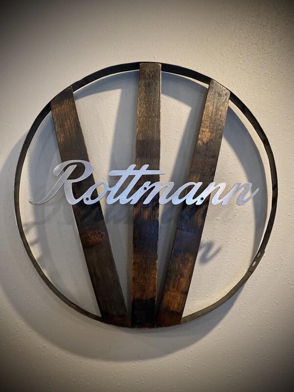 Stave art with custom metal work