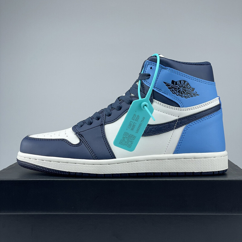 Nike Official AJ1 Men&#39;s Shoes Buckle Broken Soot Barb Black And White Panda High-top Basketball Shoes Women&#39;s Sports Running Shoes Putian