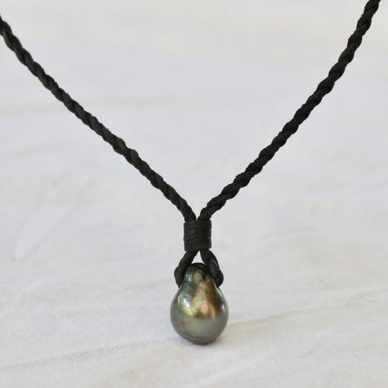 Collier Goutte tressé black