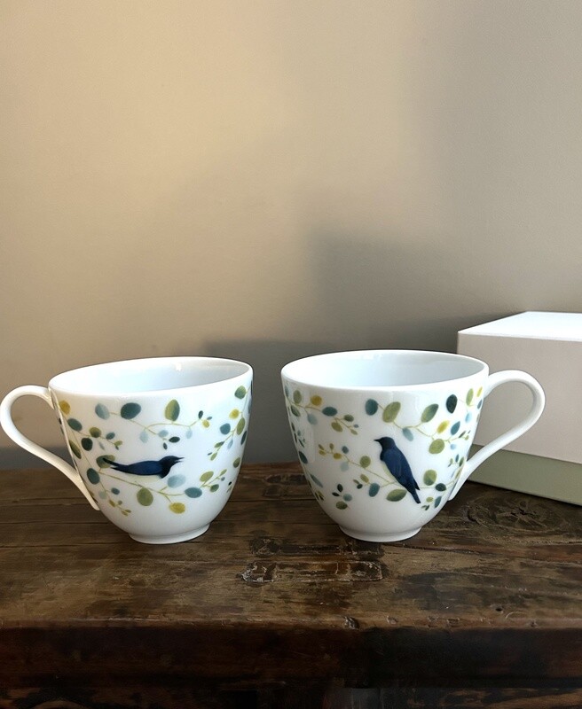 Blue Bird Pair Mug Set