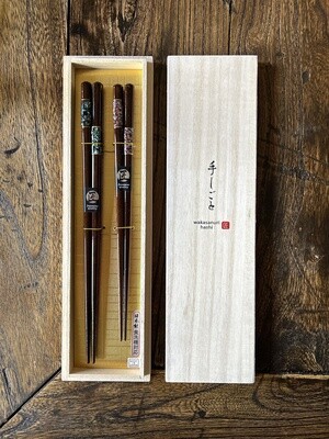 Mother of Pearl Inlay Chopsticks Wooden Gift Box