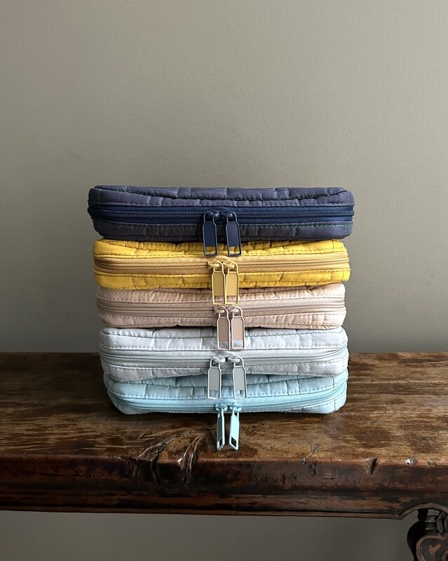 Quilted Pen Case(with mesh compartments) - 2 Colours