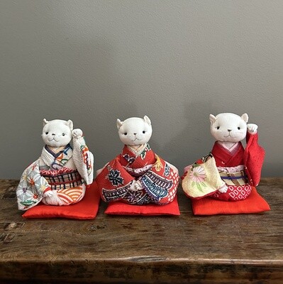 Handmade Vintage Kimono Cat