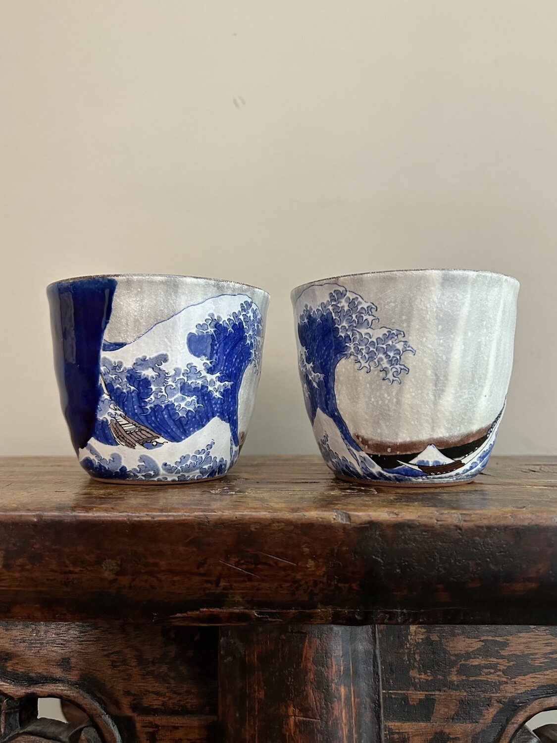 The Great Wave off Kanagawa Cup - Hand-painted Kutani Ware