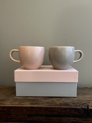 Mino Ware Pink and Grey Mug Gift Box