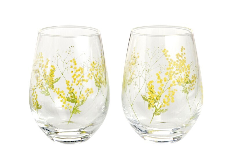 Hanafumi Pair Tumblers - Wattle(花文ペアグラス - ミモザ)