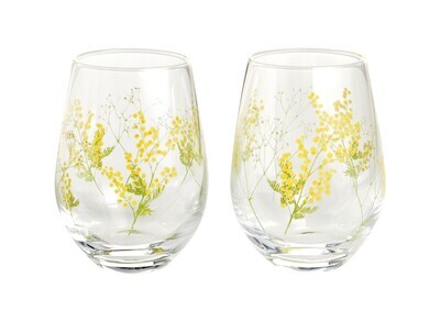 Hanafumi Pair Tumblers - Wattle(花文ペアグラス - ミモザ)