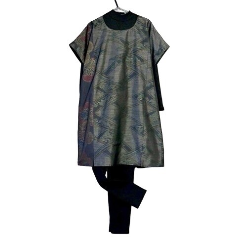 Upcycled Silk Kimono Tunic Top and Scarf