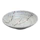 Early Spring 23 cm Deep Dinner Plate/Grey (早春23cm深皿 グレー）