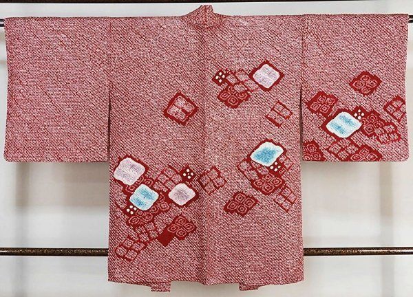 Silk Tie Dye Haori Jacket - Red