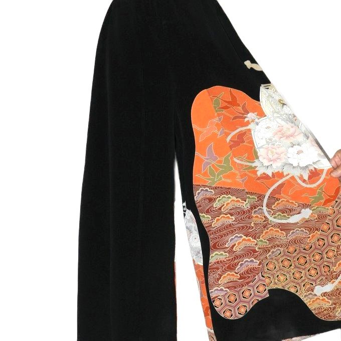 Upcycled Silk Kimono Pants - Sunset/Crane/Pine/Camelia
