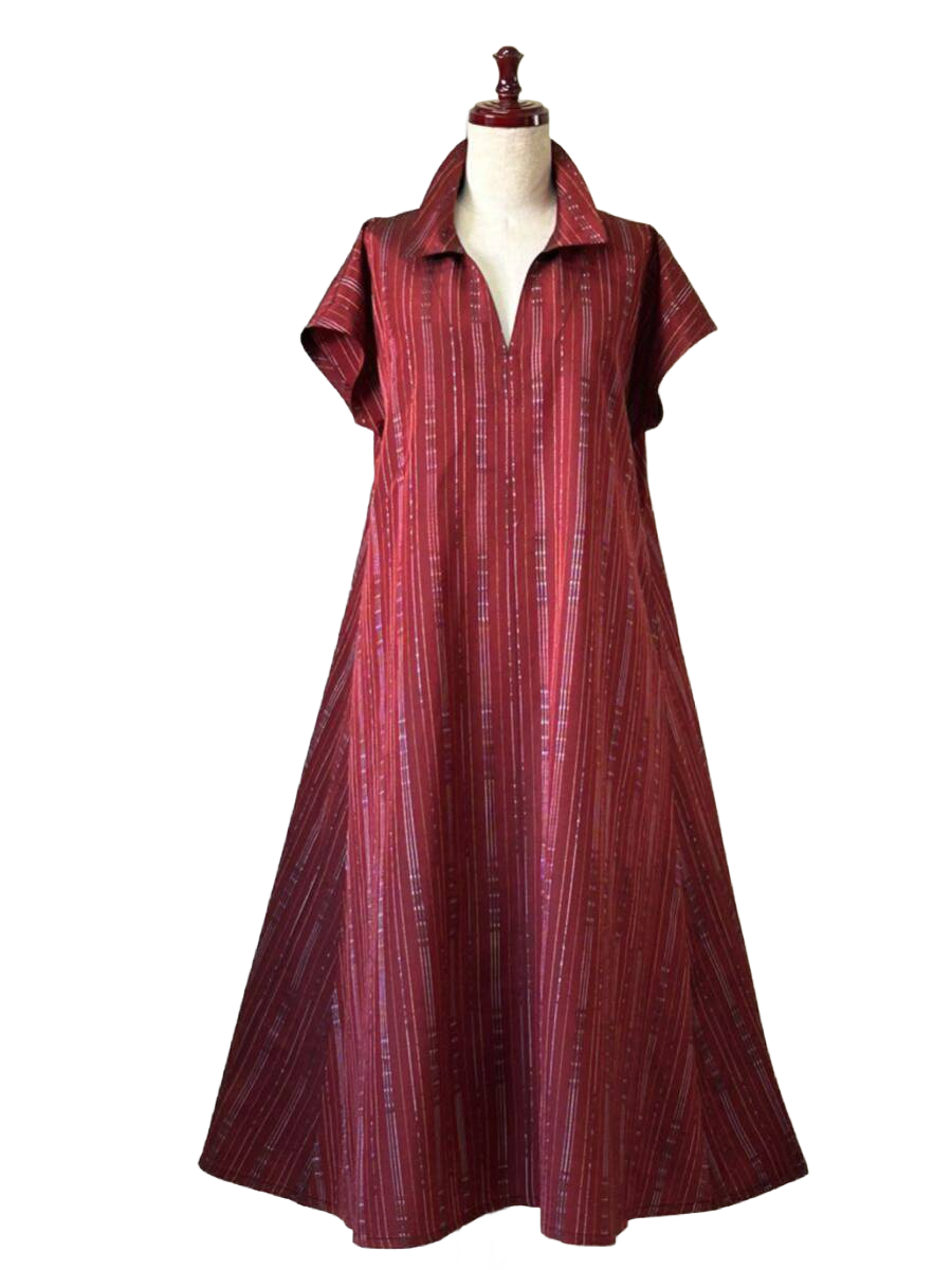 Silk Flare Dress - Red