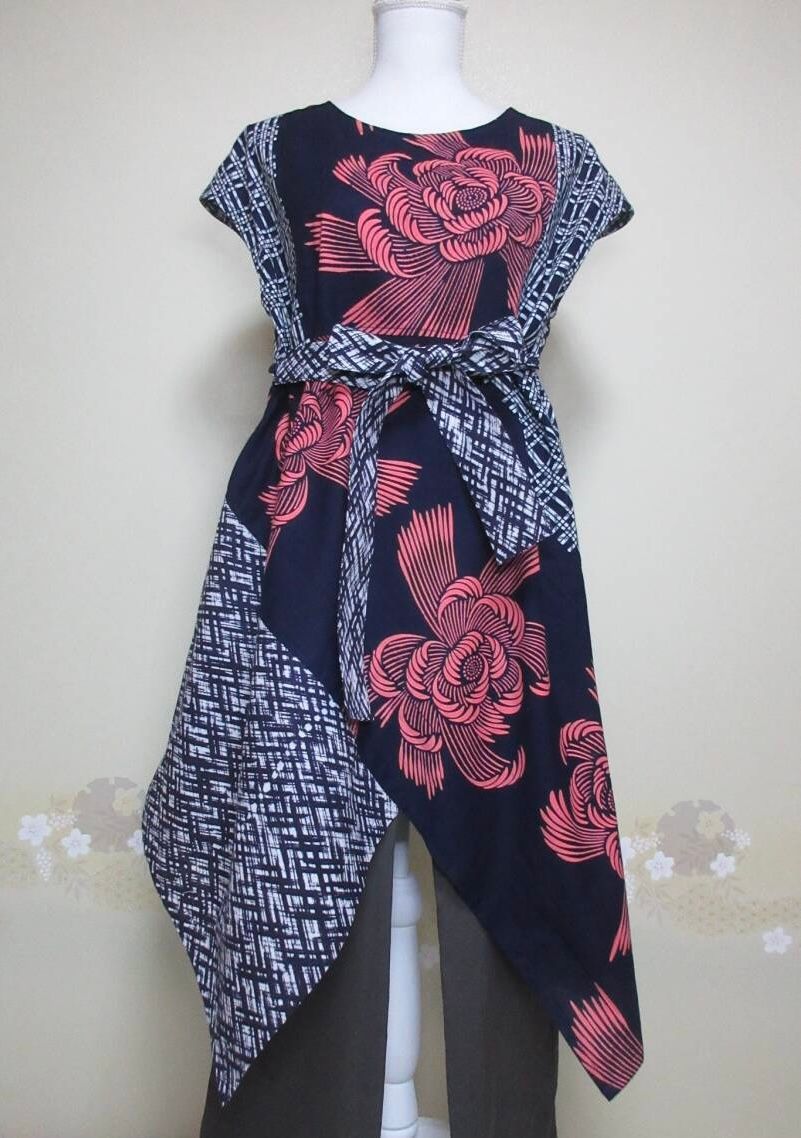 Upcycled Cotton Kimono Tunic Top