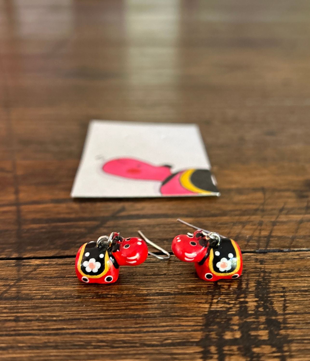 Aka Beko Red Cow Earrings