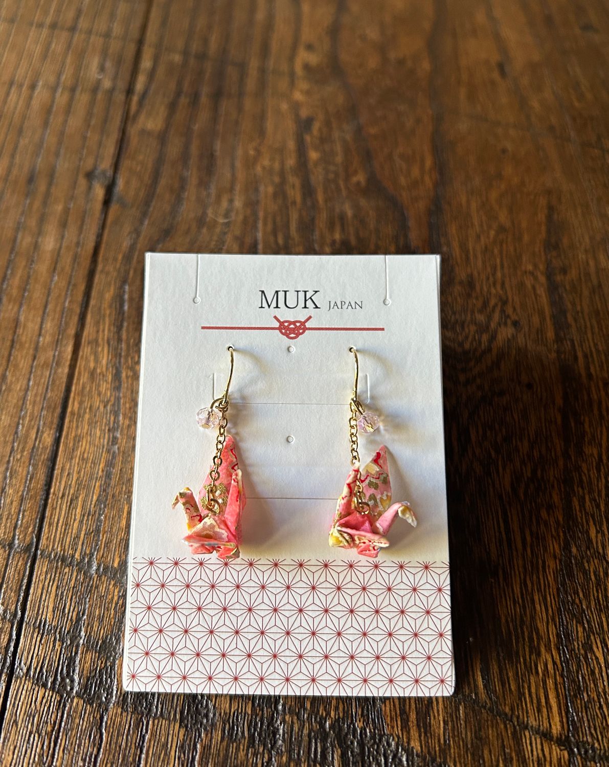MUK Earrings - Crane, Colour: Pink