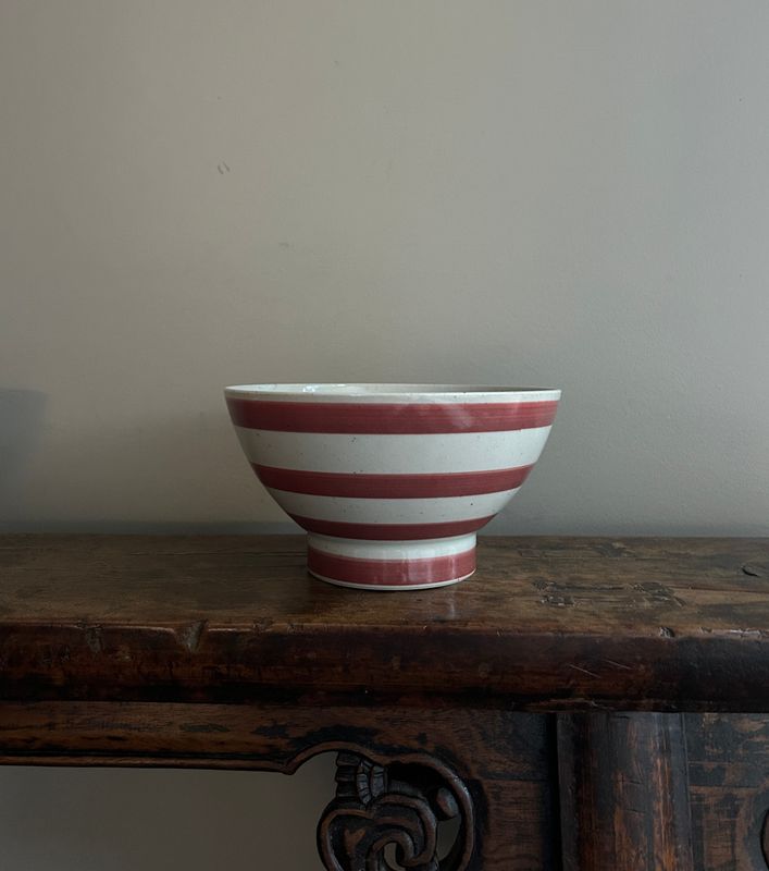 Kurawanka Hand-painted 16.5 cm Bowl - Orange Border