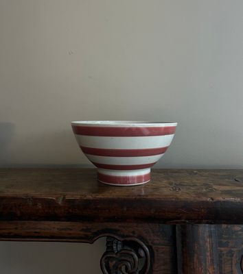 Kurawanka Hand-painted 16.5 cm Bowl - Orange Border