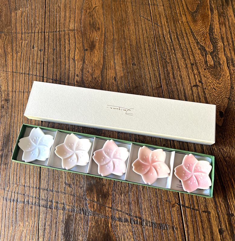 Chopstick Rest  - Cherry Blossom  -  set of five pieces