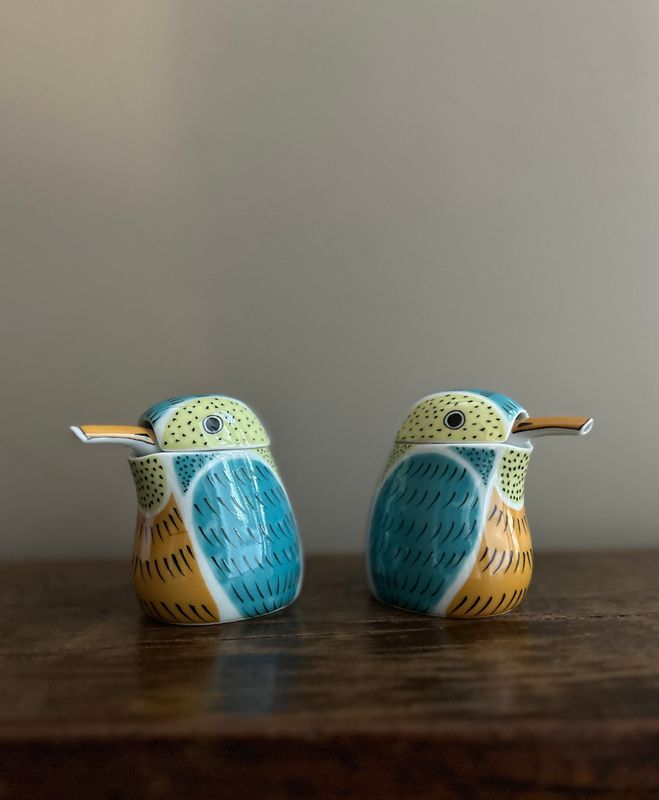 Arita Ware Kingfisher Soy Sauce Dispenser(有田焼カワセミ醤油差し）