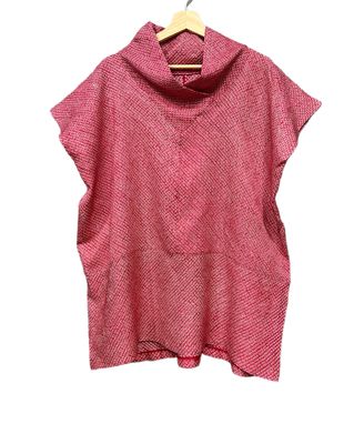 Upcycled Silk Kimono Tunic Top - Pink Floral