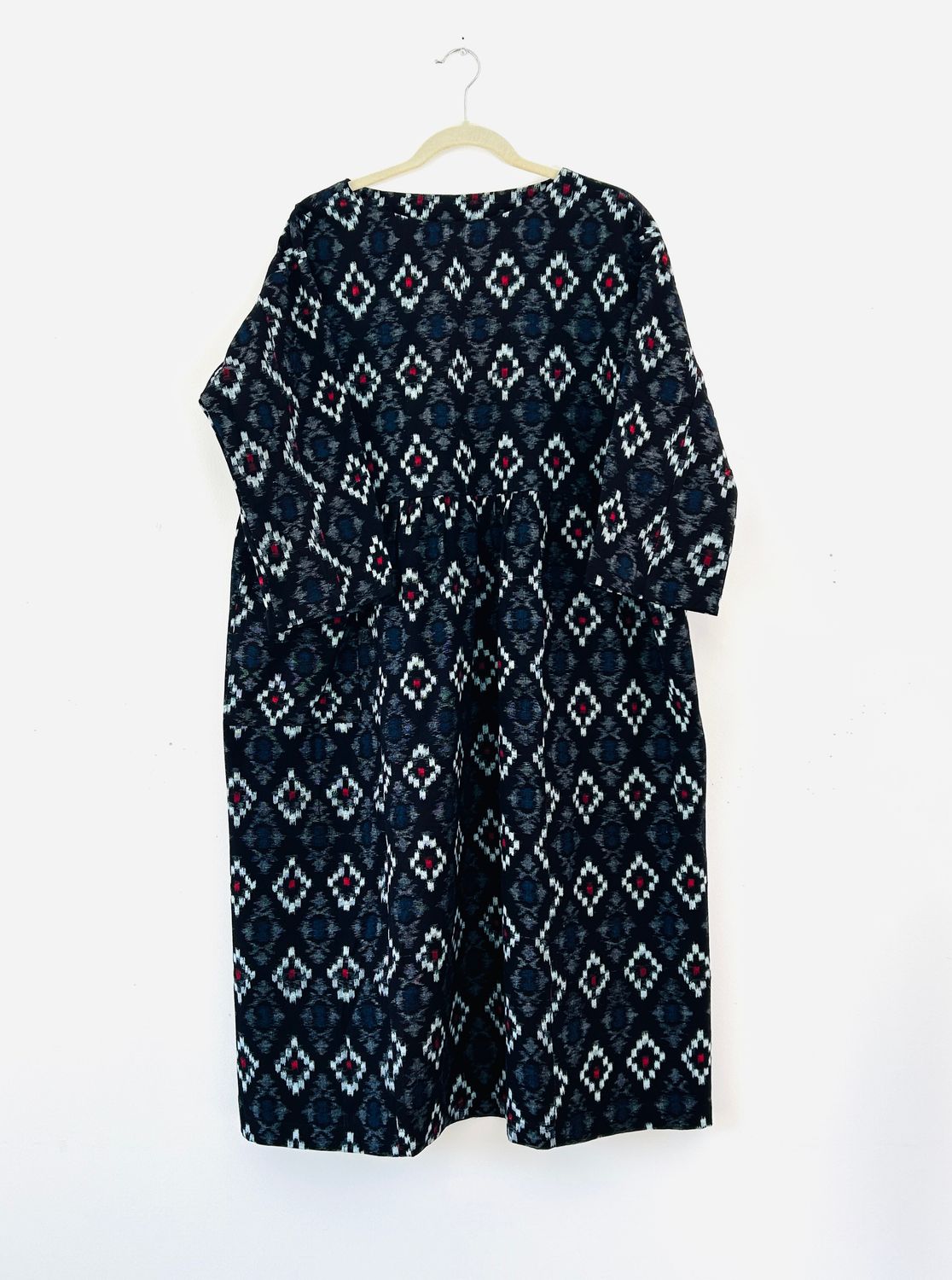 Upcycled Kasuri Cotton Dress/Indigo