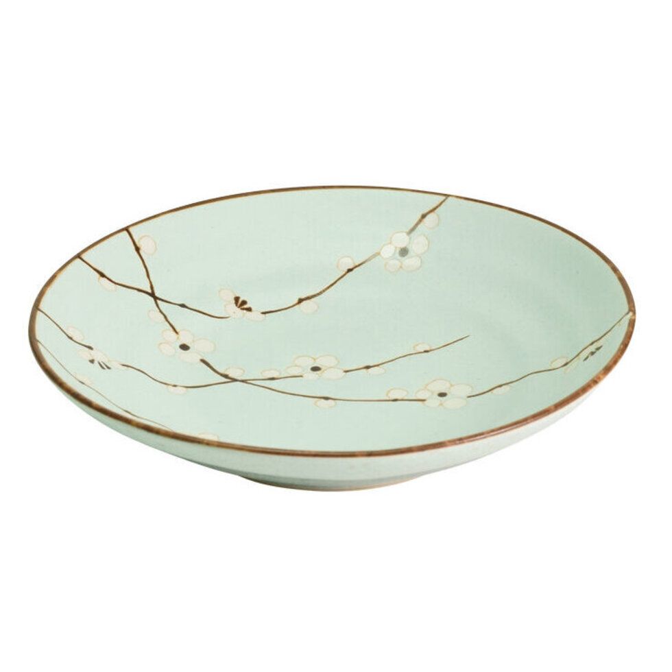 Early Spring 23 cm Deep Dinner Plate/Mint (早春23cm深皿　ミント）