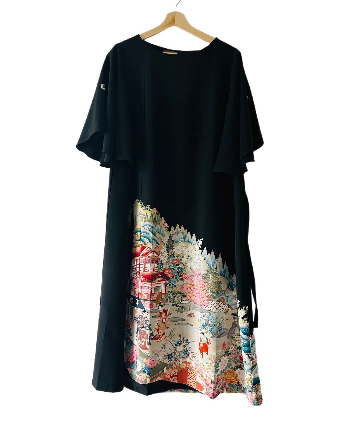 Upcycled Silk Kimono Dress - Blossom Viewing
