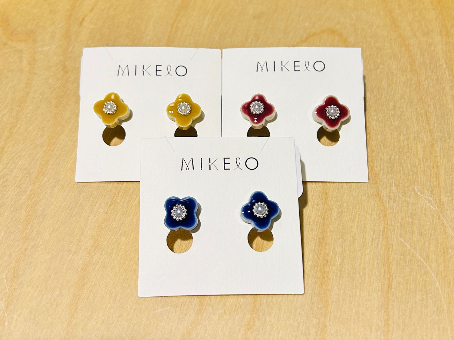 Mino Ware Flower Earrings