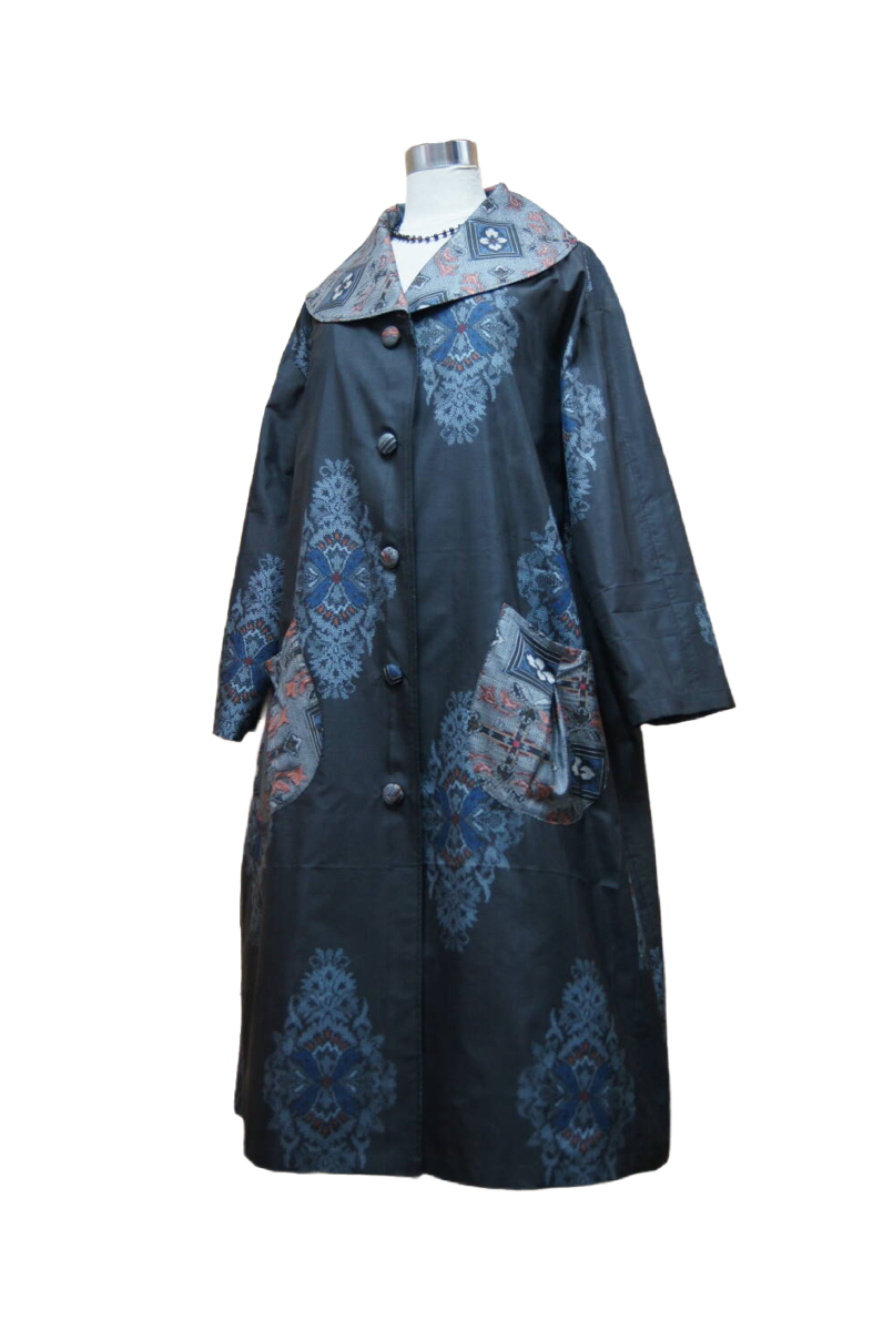 Upcycled Silk Kimono Coat
