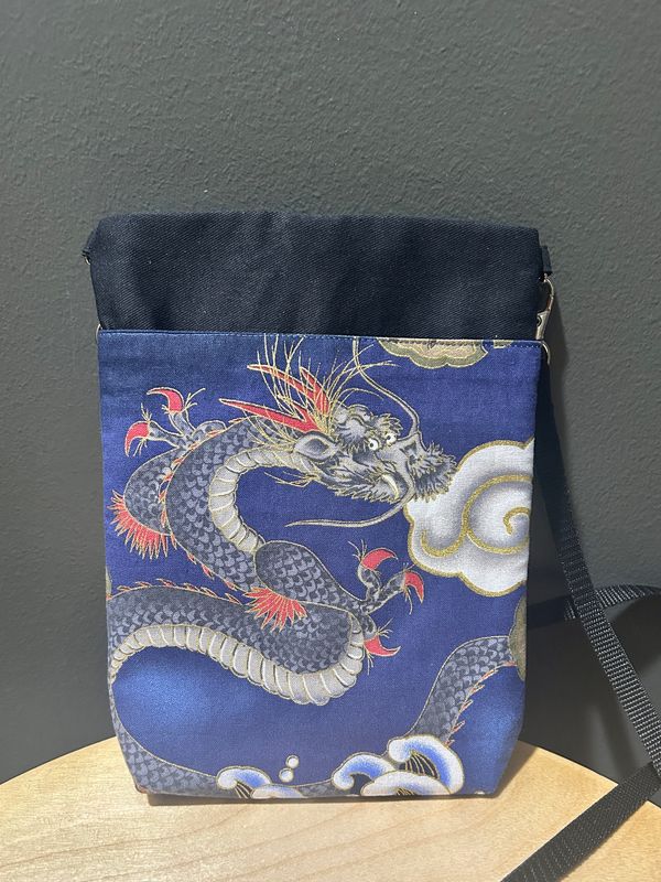 Cotton Pochette  - Navy Dragon