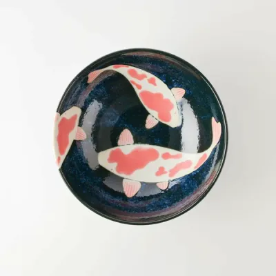Aizome Koi Carp 21.5 cm Bowl