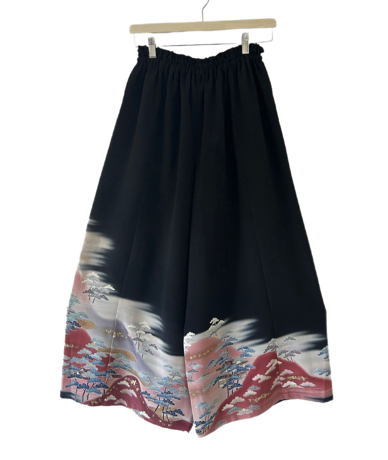 Upcycled Silk Kimono Pants - Dusky Peaks and Pines