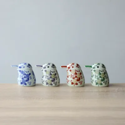 Arita Ware Kingfisher Soy Sauce Dispenser-4 Floral Designs