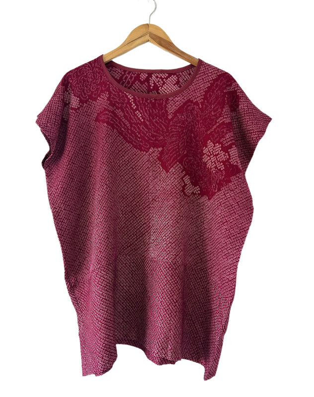 Upcycled  Silk Tie Dye KimonoTop