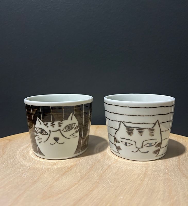 Kanesada Cat Soba Choko Cup - Two Designs