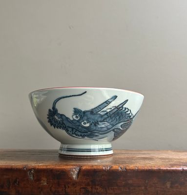 Hasami Ware Handpainted Dragon Bowl