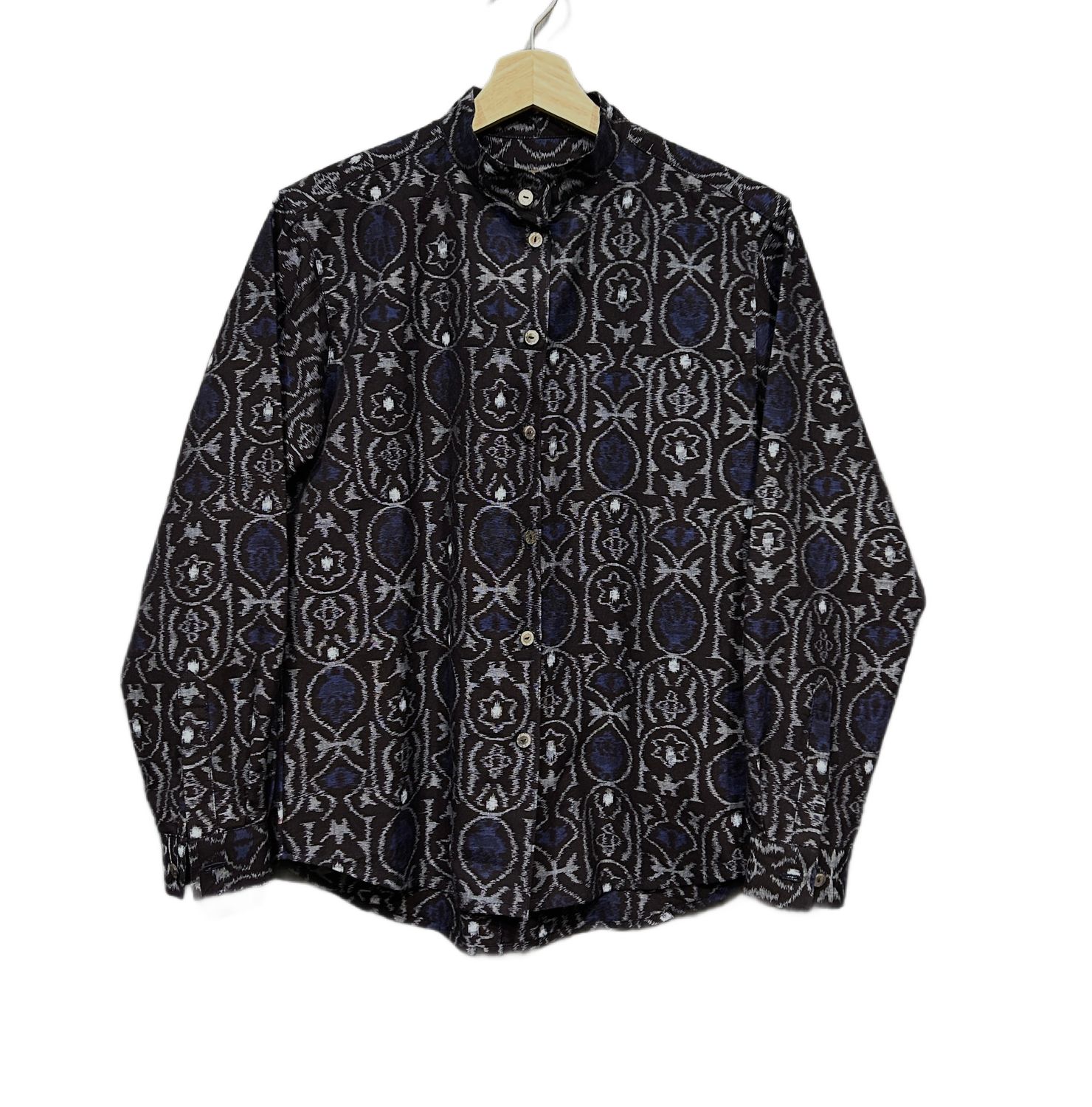 Upcycled Kasuri Cotton Kimono Shirt