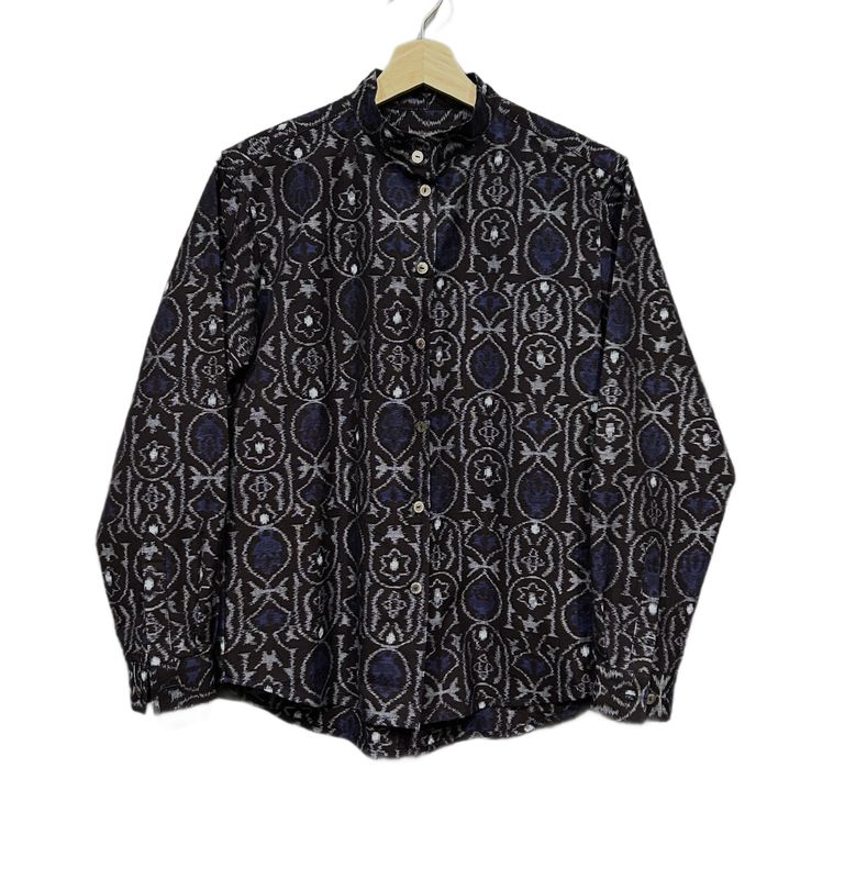 Upcycled Kasuri Cotton Kimono Shirt