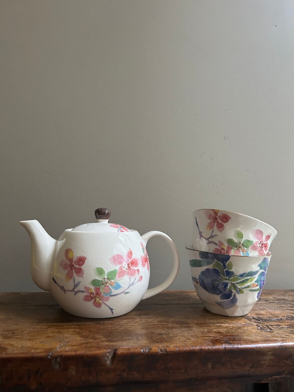 Hanagokoro Teapot Gift Set - Teapot &amp; 2 Tea Cups